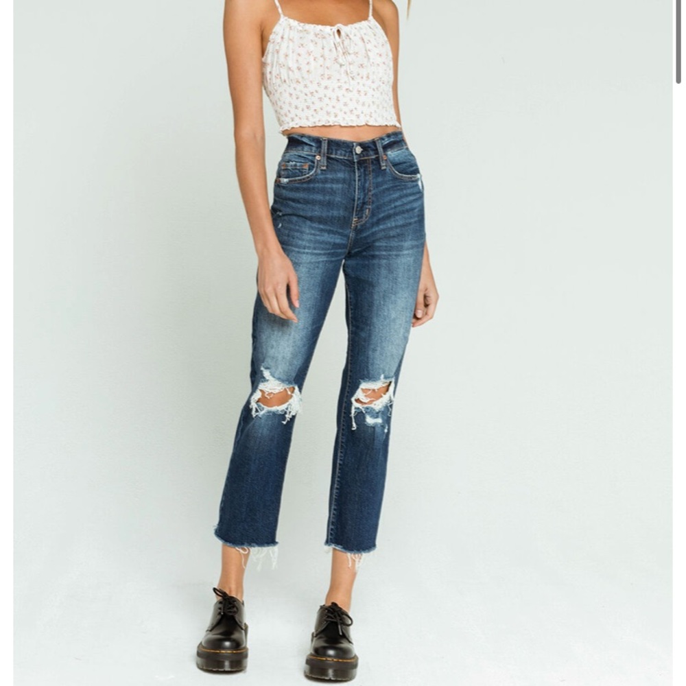 DAZE High Rise Straight Jeans
